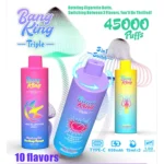 Bang King Triple 45000 – Disposable Vape z 3 Okusi in 45.000 Potegi za Dolgotrajno Uporabo