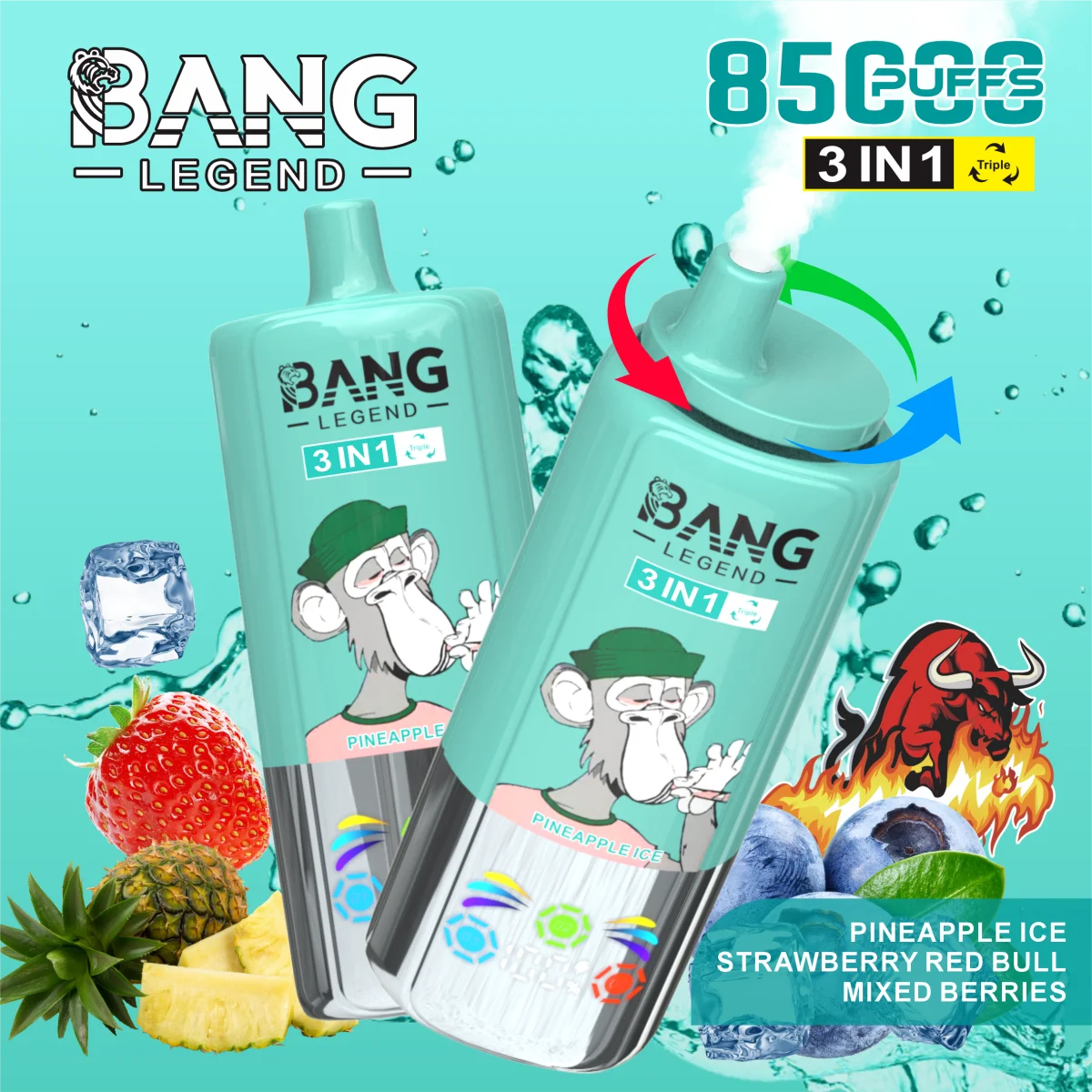201 Bang Legend 85K Puffs 3-v-1 Disposable Vape – 85.000 Vlekov, TFT Touch Display, Dual Mesh Coil & Type-C Polnjenje - slika 1