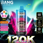 Bang Legend 120K Puffs – 5-v-1 Flavor Disposable Vape, 120.000 vdihov, LED zaslon, Mesh Coil, 850mAh Polnilna Baterija - slika 3