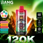 Bang Legend 120K Puffs – 5-v-1 Flavor Disposable Vape, 120.000 vdihov, LED zaslon, Mesh Coil, 850mAh Polnilna Baterija - slika 2