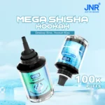 JNR Mega Shisha Hookah 100000 Puffs – Disposable Vape z 60 ml, 2200 mAh Baterijo in LED Zaslonom za Shisha-Style