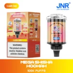 JNR Mega Shisha Hookah 100000 Puffs – Disposable Vape z 60 ml, 2200 mAh Baterijo in LED Zaslonom za Shisha-Style - slika 5