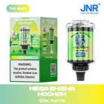 JNR Mega Shisha Hookah 100000 Puffs – Disposable Vape z 60 ml, 2200 mAh Baterijo in LED Zaslonom za Shisha-Style - slika 6
