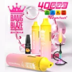 Bang Blaze Shisha 40K Puffs – 40.000 Potegov, 650 mAh Baterija, Nastavljiv Pretok Zraka, Premium Disposable Vape