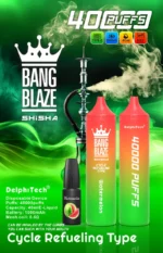 Bang Blaze Shisha 40K Puffs – 40.000 Potegov, 650 mAh Baterija, Nastavljiv Pretok Zraka, Premium Disposable Vape - slika 4