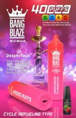 Bang Blaze Shisha 40K Puffs – 40.000 Potegov, 650 mAh Baterija, Nastavljiv Pretok Zraka, Premium Disposable Vape - slika 5