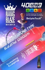 Bang Blaze Shisha 40K Puffs – 40.000 Potegov, 650 mAh Baterija, Nastavljiv Pretok Zraka, Premium Disposable Vape - slika 9