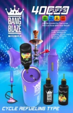 Bang Blaze Shisha 40K Puffs – 40.000 Potegov, 650 mAh Baterija, Nastavljiv Pretok Zraka, Premium Disposable Vape - slika 13