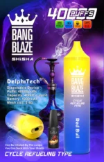 Bang Blaze Shisha 40K Puffs – 40.000 Potegov, 650 mAh Baterija, Nastavljiv Pretok Zraka, Premium Disposable Vape - slika 2