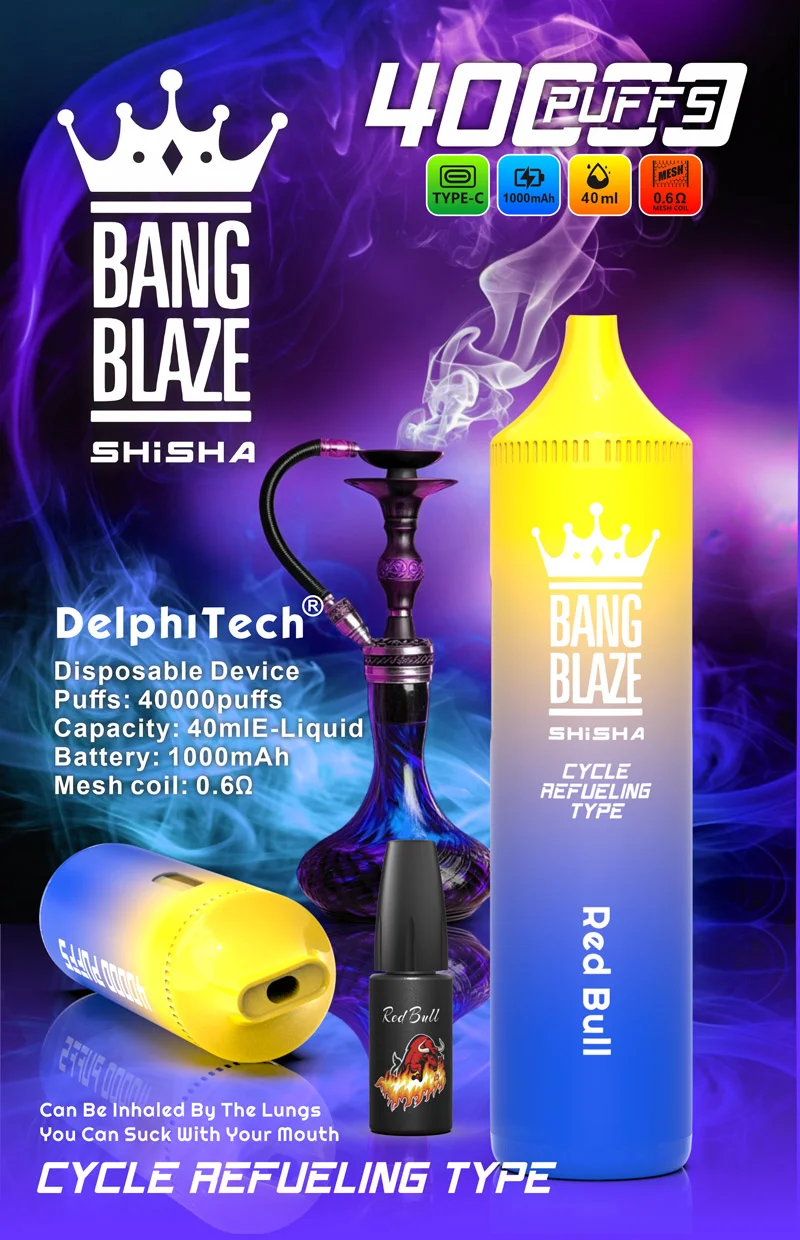 bang blaze shisha 40k puffs 40.000 potegov 650 mah baterija nastavljiv pretok zraka premium disposable vape 2
