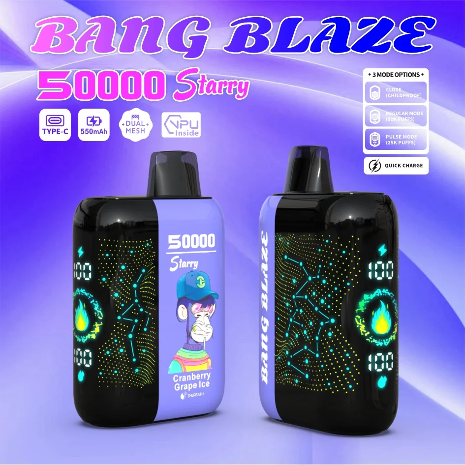 Bang Blaze Starry 50K Puffs – 50.000 Potegov, LED Zaslon, Type-C Polnjenje, Premium Disposable Vape-12 Bang Blaze Starry 50K Puffs – 50.000 Potegov, LED Zaslon, Type C Polnjenje, Premium Disposable Vape