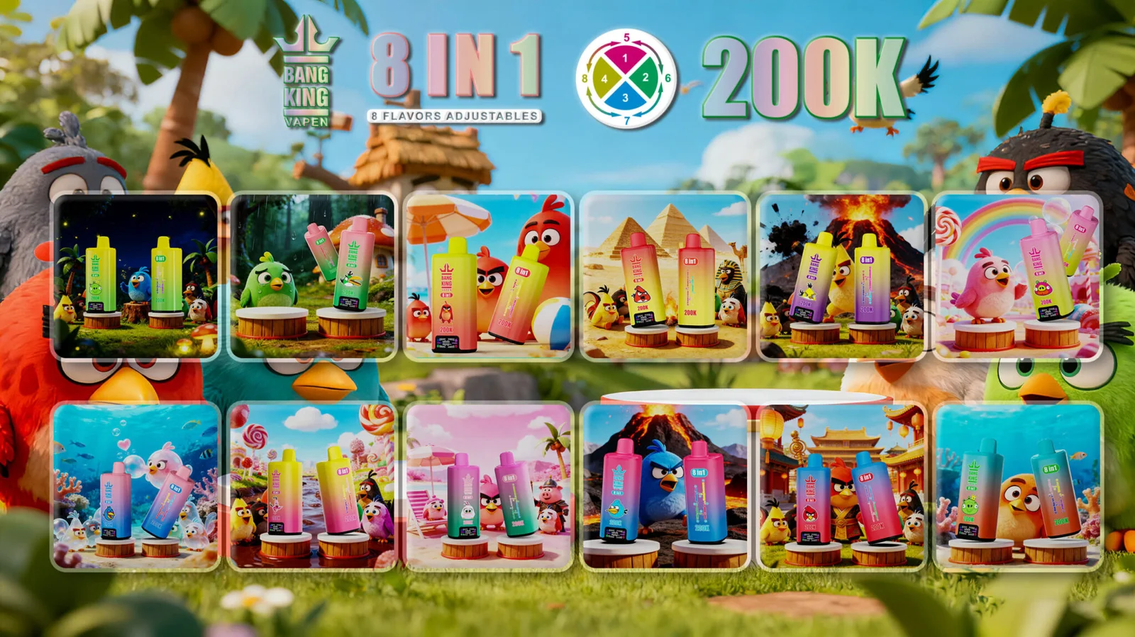 Bang King 200K Puffs – Disposable e-cigareta z 8 okusnimi kombinacijami, 650 mAh baterija, Type-C hitro polnjenje 1 bang king 200k puffs disposable e cigareta z 8 okusnimi kombinacijami 650 mah baterija type c hitro polnjenje 1