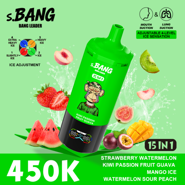 Bang Leader 450K 15 in 1 Disposable Vape  450.000 Vdihov, Adjustable Ice,  Multi Flavor Vape Slovenia - SloveniaVape - Elektronske cigarete z hitro  dostavo in plailom ob prevzemu v Sloveniji