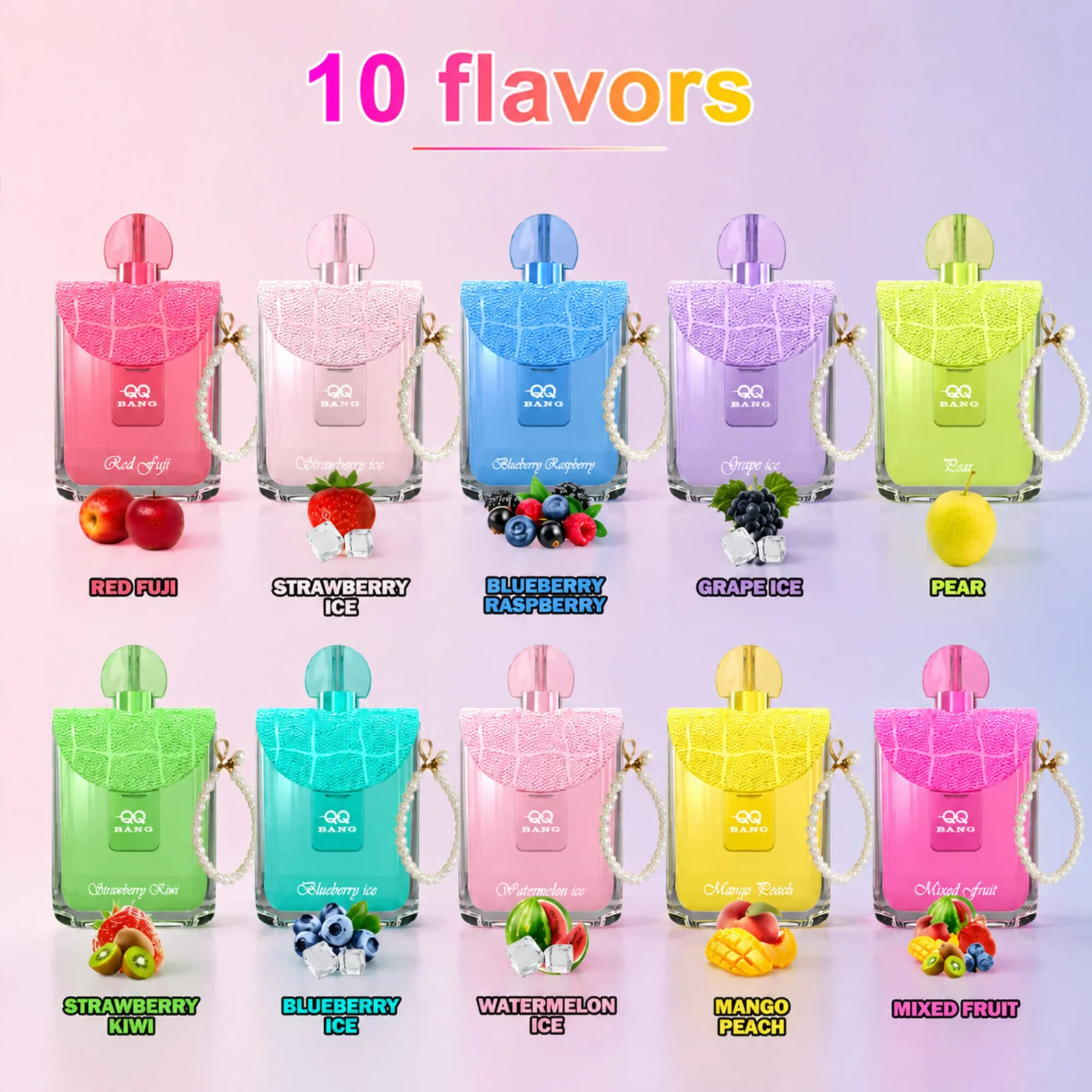 QQ Bang 150000 Puffs – Polnilna Disposable Vape z Dual Mesh Grelnikom in Type-C Polnjenjem 1 QQ-Bang-150k-Vape-Flavor-Selection