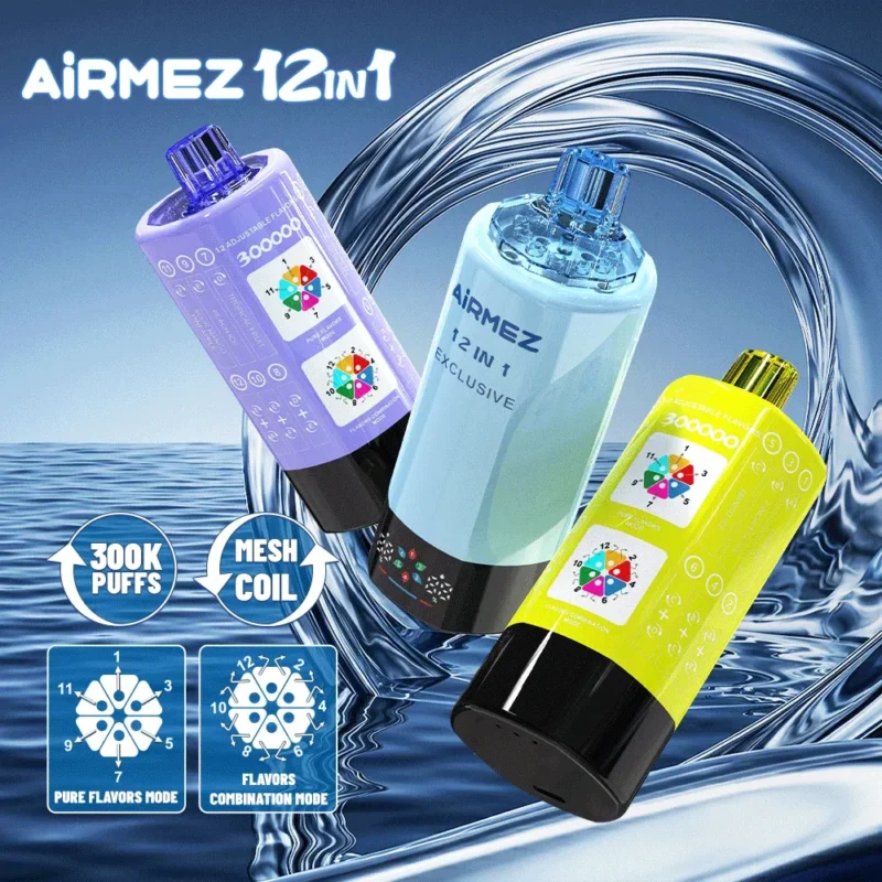 AIRMEZ EXCLUSIVE 300K – 12-v-1 vape z zaslonom